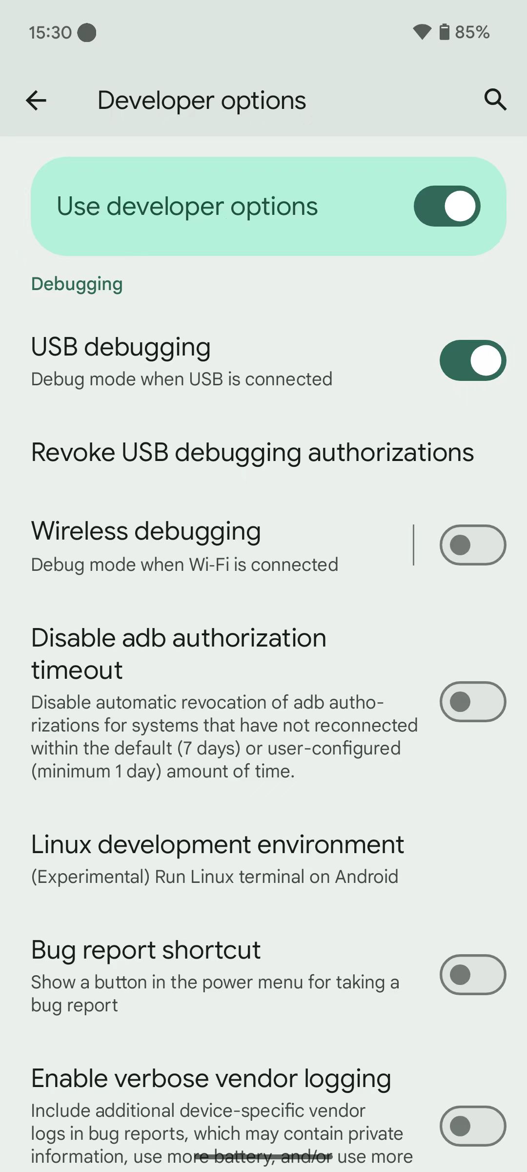 Enable USB debugging on Android